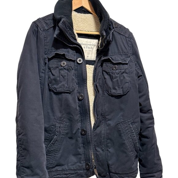 Vintage Abercrombie & Fitch Sherpa Blue Adirondack Utility Jacket Mens Medium